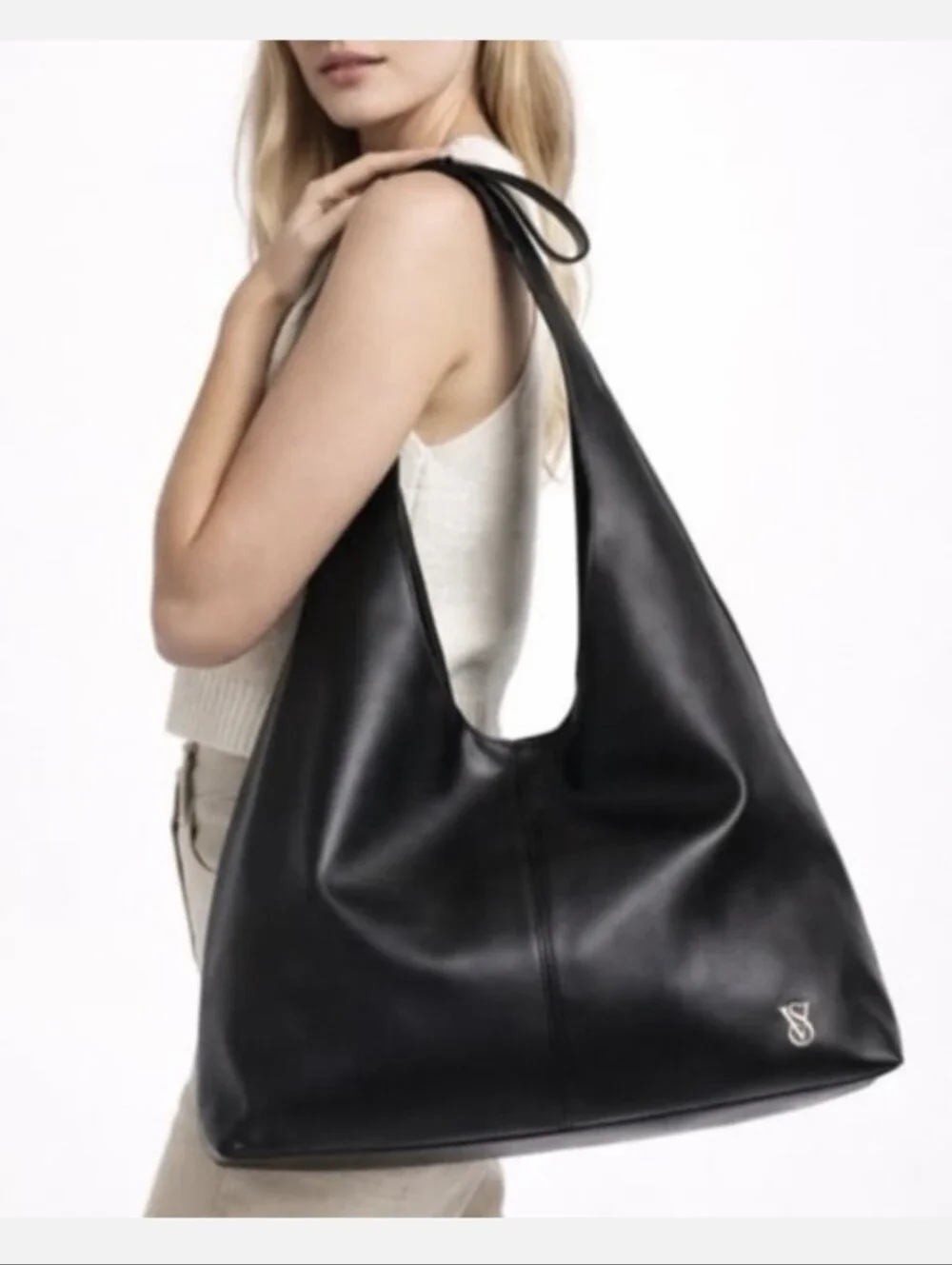 🌟🖤 VICTORIA'S SECRET Black Shoulder Tote Hobo Bag 🖤🌟